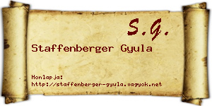 Staffenberger Gyula névjegykártya