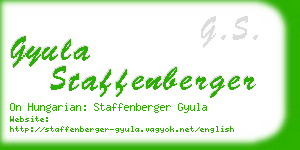 gyula staffenberger business card